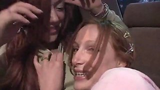 Red Head Lil Luara Lesbian on a Taxi