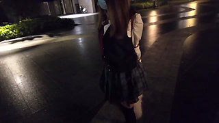 Hs19-a Girl in a School Uniform Was Bound Wander the Streets