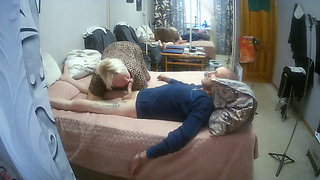 My stepmom interrupted my hand job, gave me a deep blowjob and swallowed my cum