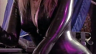 Eva Latex Dominate Rubber Slave Femdom Gloves Handjob Heels Catsuit Slave Pvc Hot MILF Big Ass