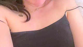 Amateur brunette Michelle with small tit