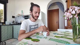 Italian Gardener Gets Big Natural Tits Titjob - ElivaLove POV HD