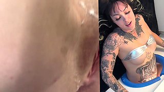 Tatted College Babe Millie Millz & Teddy Tarantino Female Glory Hole