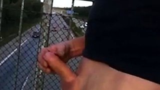 Outdoor Handjob for a Big-Cocked Hunk