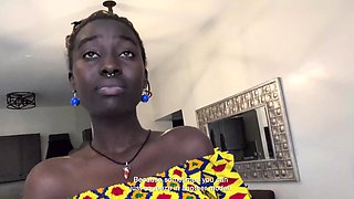 EBONY Slut started GAGGING On My Big Cock