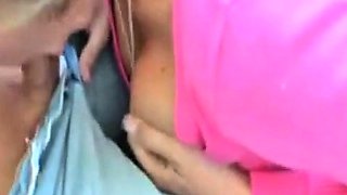 Mature Blonde Amateur's Blowjob and Cum Swallowing