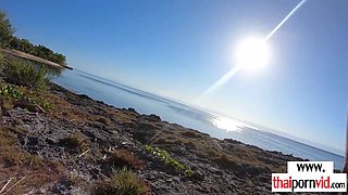 Thai teenage has to nail a big penis outdoor