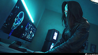 Asian & Brunette Lesbian Seduction - Lezdom Mind Control Vampire Sex