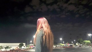 Italian Milf Artemisia Love Outdoor Smoking Fetish Late at night in Los Angeles Long hair Fetish