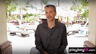 Nude asian babe and BFFs washing a car