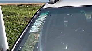 Batty Lux Topless Car Washing Busty Blonde Cleaning Car with Big Natural Tits