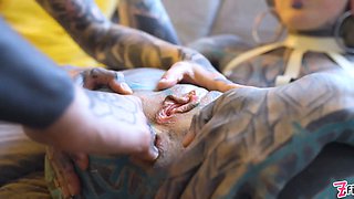 Burlesque beauty's Big Boobs and strap-on ass fucking