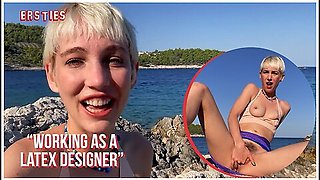 Adorable Annika Fingers Herself On A Beach In Croatia