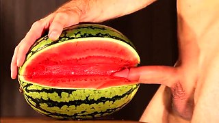 Muscular Stud Fucks and Cums on Watermelon