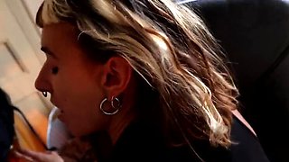 Skinny Latina Magia Rosa Gives Intense Blowjob on Desk Chair - Homemade HD