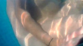 Skinny Dipping and Teasing in the Garden Pool - Amateur Teen