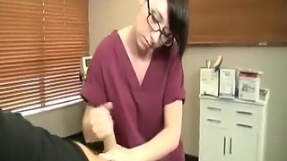 Teen 18+ Nurse Jacks Off A Huge Dick