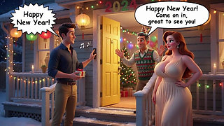 A Taboo New Year Passion Ignites Between Close Friends in the Moonlit Backyard (ai Generated)