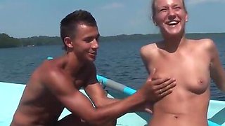 Girl double penetrated while boat trip