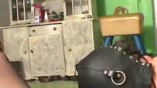 Masked guy gets dominated by a blondie