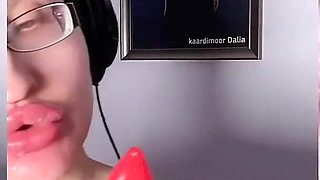 Asmr Paprika Pepper Eating - Asmr, Eye Glasses, Gianess, Lipstick, Big Lips, Mouth, Food, Face Fetish, Long Nails