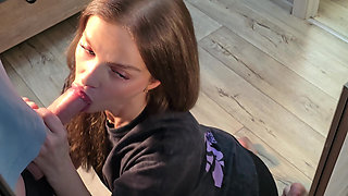 Deep Blowjob in Front of the Mirror.