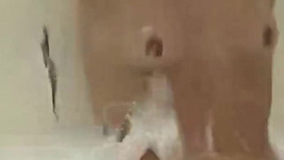 Horny Bathtub Blowjob Slut Sucks Cock Deep in Foam