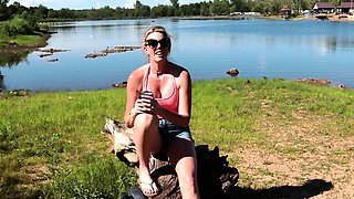 Amateur travesty outdoor solo