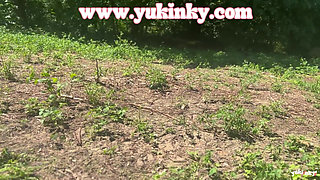 I Surprise This Voyeur - Amateur French Alt Hairy Redhead JOI Exhib Soft Dom Masturbation Forest