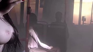 3D Big Boobs Slut Asian Whore Have Threesome Sex in the Bus