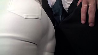 Nasty asian fetish slut gives deep throat blowjob for facial