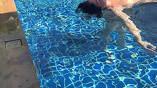 Pool Day: Cheating Busty Wife Having Fun with Her Lover. Big Boobs, Sun and Big Cock