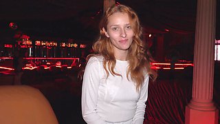 Blond bombshell Licianna Lucci seduces in a miniskirt at the club
