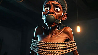 Frail African Girl Bound - Desperate & Craving Cock Deep Inside