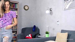 18 Virgin Sex - Petite cutie enjoys a sex toy