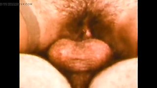 Vintage Vanessa del Rio Anal Blowjob & Cumshot with Mature Brunette MILF in Stockings