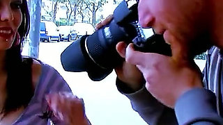 Sexy skinny milf sara made clear on the street and fucked at home