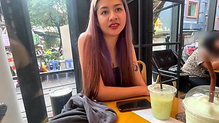 Cute Thai MILF picked up and fucked hard