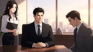 Boss share his secretary with client for deal closing