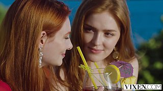 VIXEN Pretty Redheads Seduce Bartender On Vacation - Jia Lissa