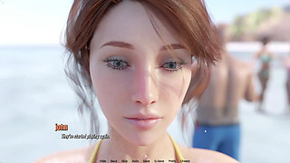 Busty Stepmom Riding My Huge Cock in Beach