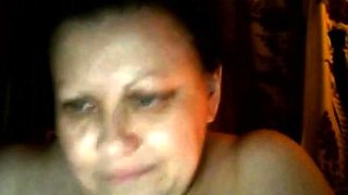 Big-tit Russian BBW Mom Plays on Skype