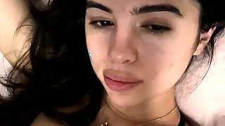 Busty brunette with big boobs rides cock