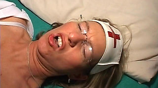 Mature Nurse MILF Takes Thick Cock Deep in Ass