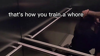 Shy Girl Gets Convinced in Elevator to Swallow a Stranger's Cum