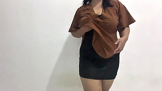 Beautiful girl who is alone is having fun
