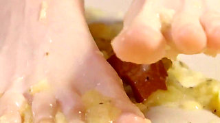 Barefoot Fruit Crush & Feet Licking