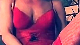 Hot MILF in Red Lingerie Fisted and Ass Fucked with Big Black Dildo