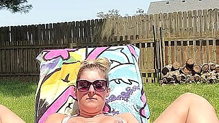 Hotwife Lexi Love Masturbates in the Yard While Neighbor Is Outside!