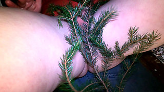 Take off You Pants - Punishing Her Pussy with Fir Branch